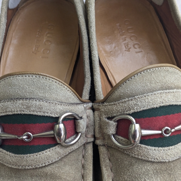 Gucci Horsebit Loafers Beige Suede Men 11 D main image 16